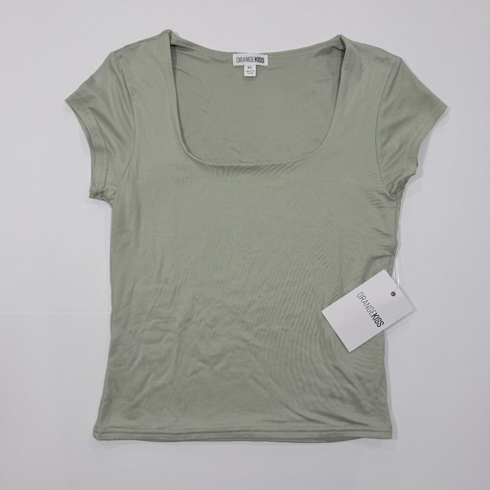 Orange Kiss Green‎ Short Sleeve Top